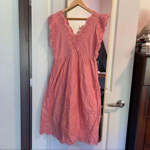 GAP | pink eyelet midi-dress